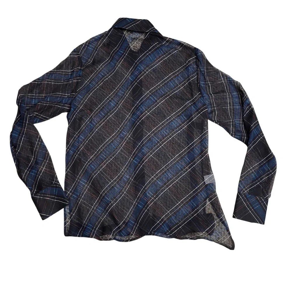 Worth Medium Sheer Button Down Ladies Blouse 100%‎ Silk